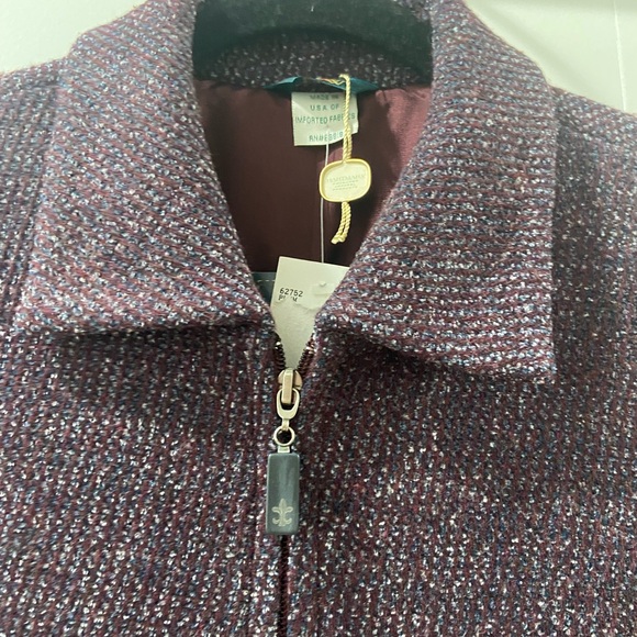 Wool blend Zipup Blazer Coat HW New York Womens Coat Plum and Gray NWT Size 12 - Picture 6 of 15